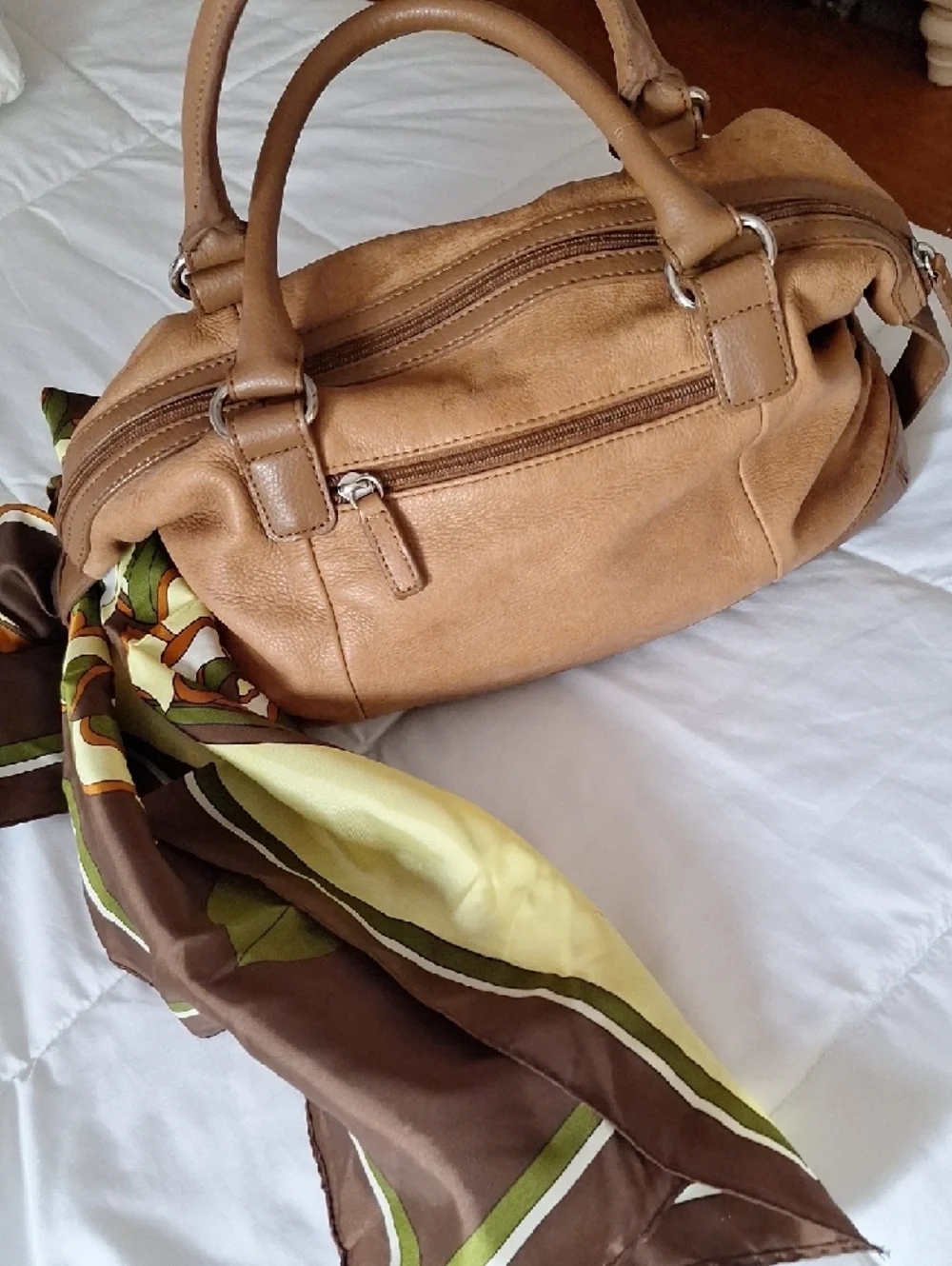 Worthington Brown Leather Satchel Handbag